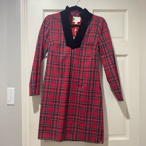 Sail to Sable Red and Black plaid dress